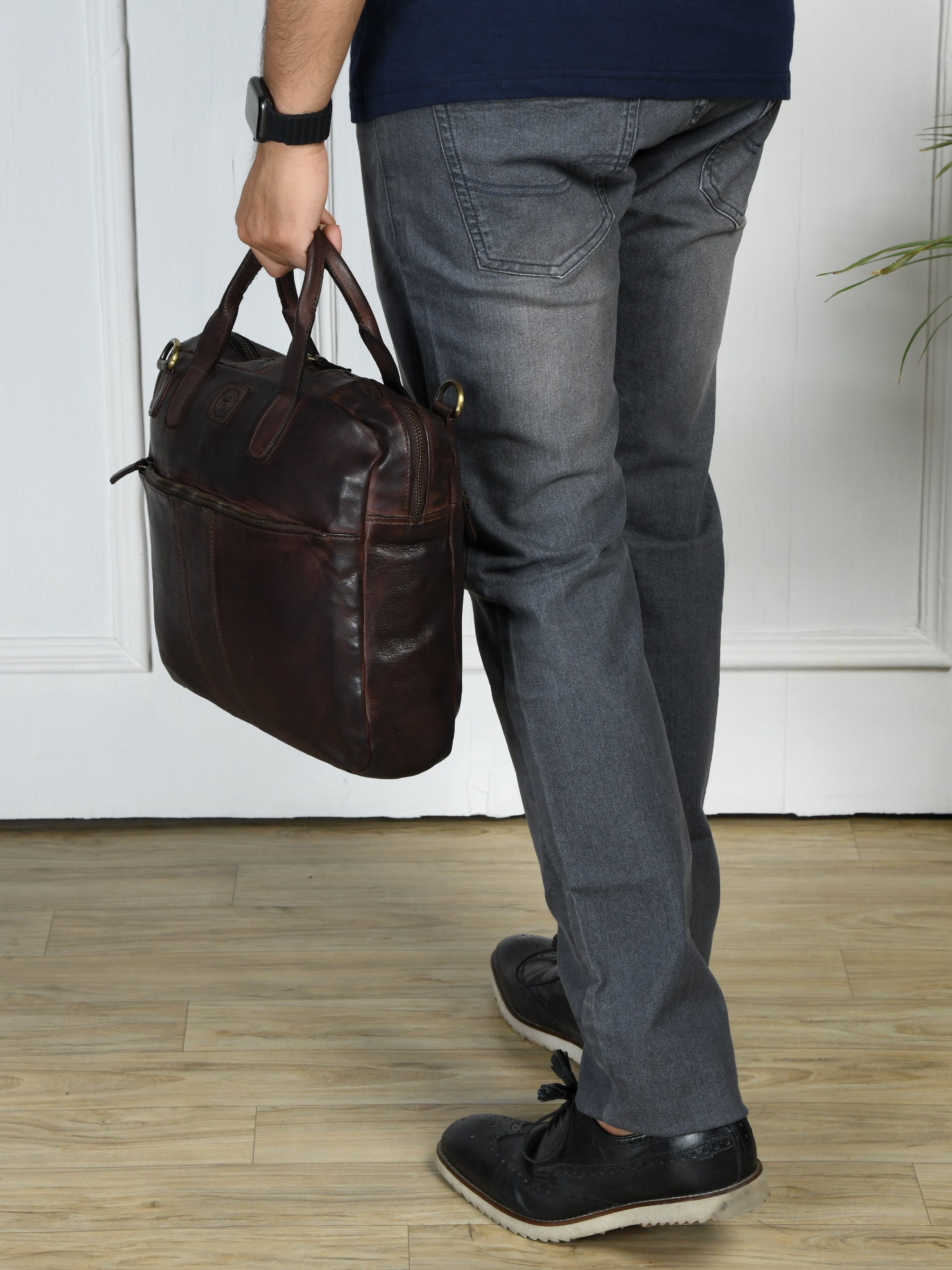 Voyager Premium Leather Laptop Bag